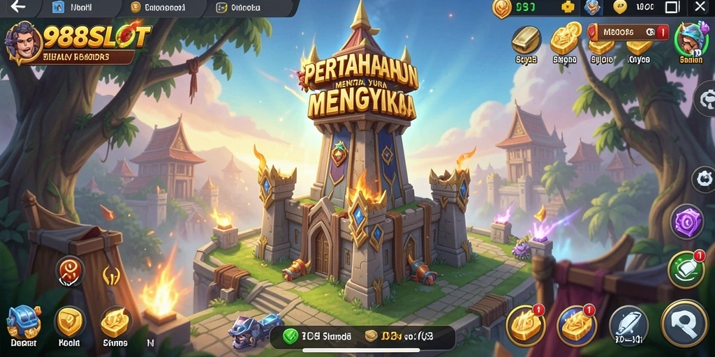 Tampilan gameplay 988SLOT yang seru dan menantang dalam Tower Defense.