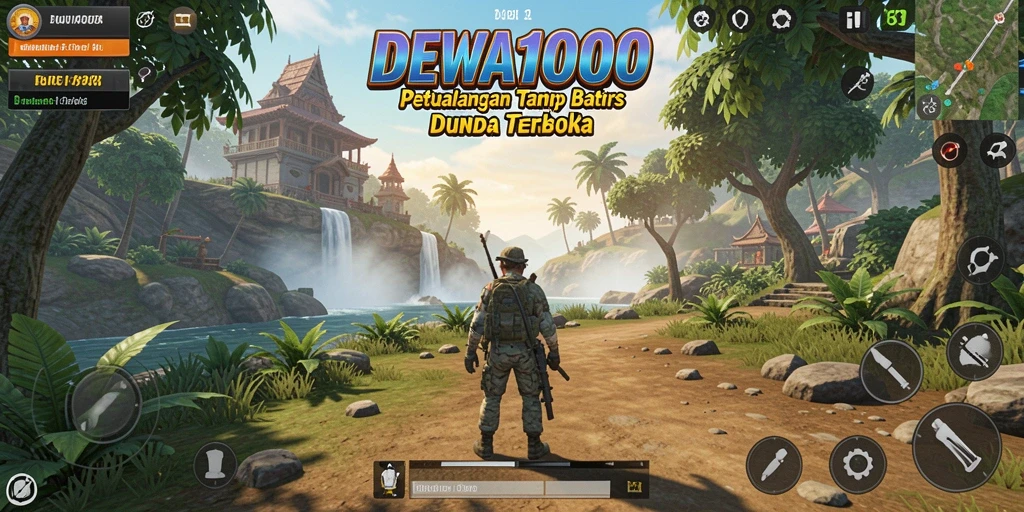 Tangkapan layar gameplay DEWA1000 menampilkan petualangan seru di dunia terbuka.