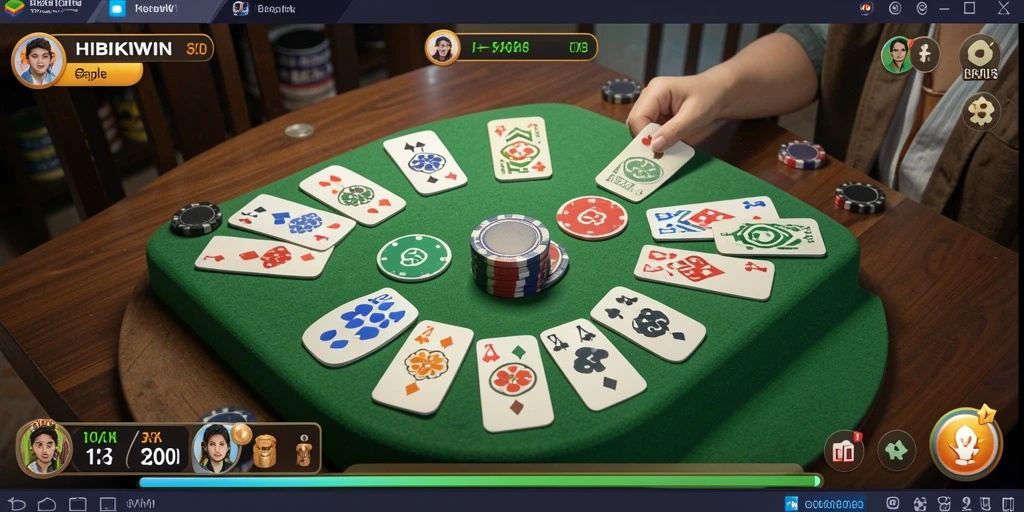Tampilan gameplay HIBIKIWIN yang seru dan interaktif saat bermain Gaple.