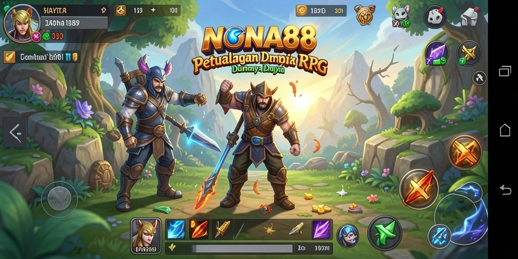 Tampilan gameplay NONA88 yang menarik dalam pertarungan RPG.