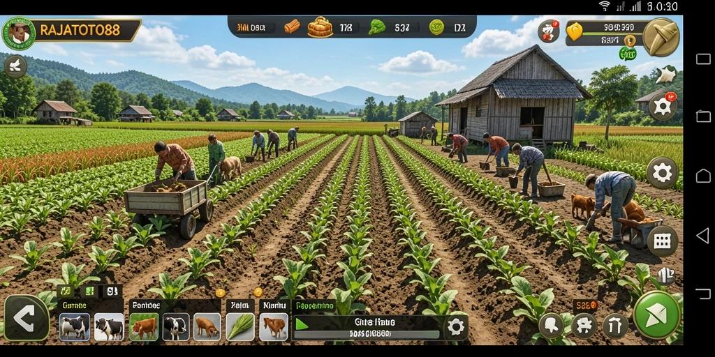 Gameplay seru dalam RAJATOTO88 dengan pertanian yang interaktif.