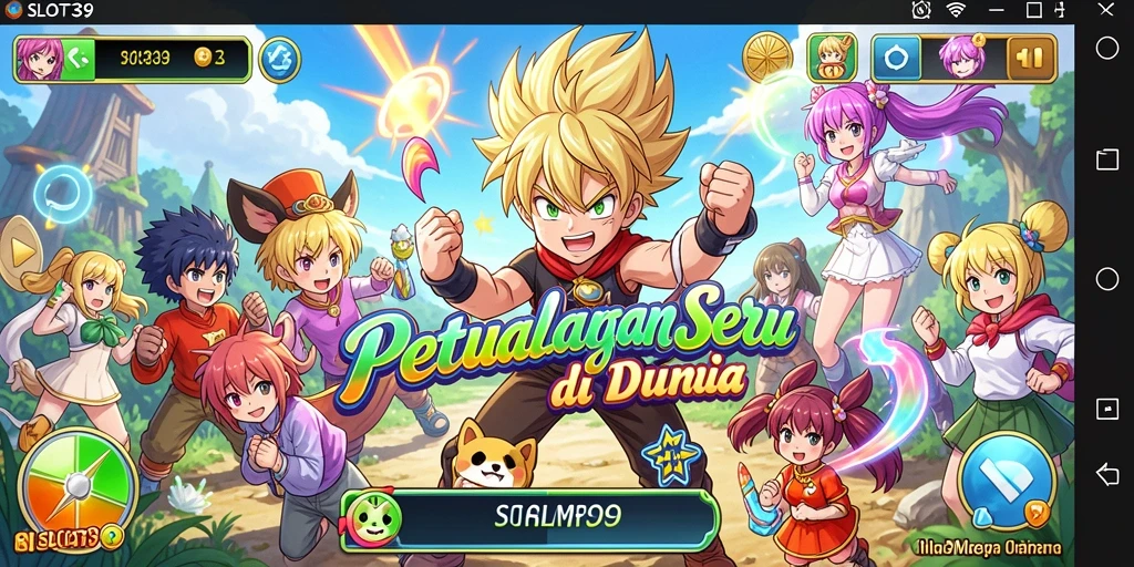 Tampilan menarik dari gameplay SLOT39 yang penuh warna dan karakter anime.