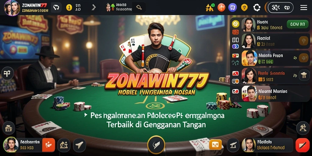 Screenshot gameplay ZONAWIN777 menampilkan aksi poker yang mendebarkan.