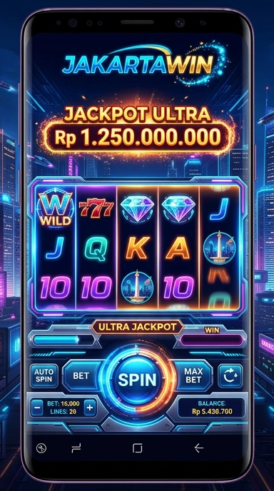 Tampilan utama aplikasi jakartawin yang memudahkan navigasi.